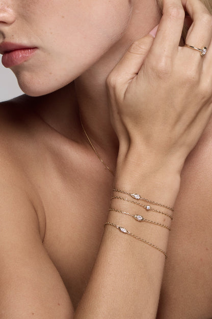 Mini Oval Diamond Ring | 9K Yellow Gold