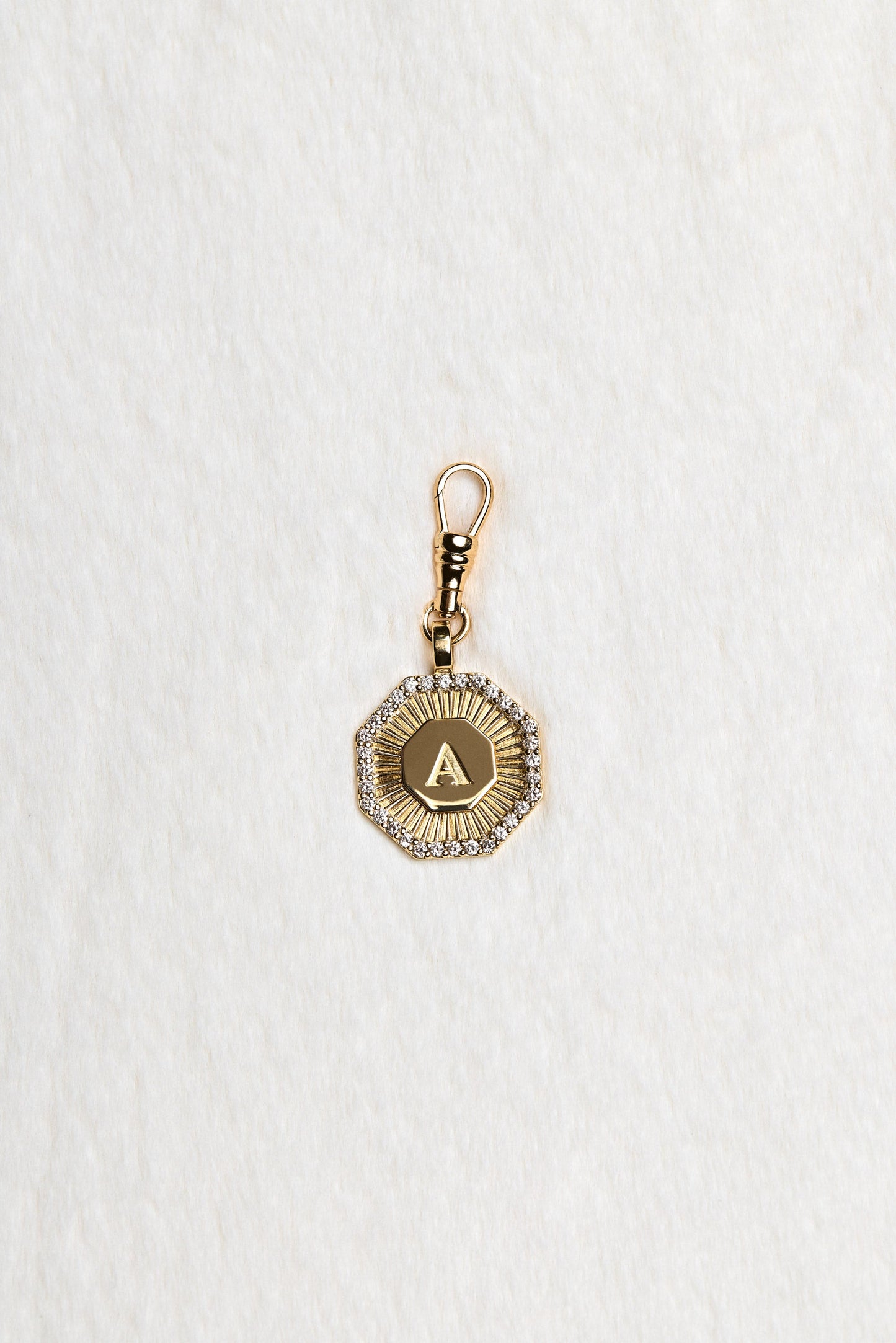Diamond Halo Large Letter Attachment | 18K White Gold