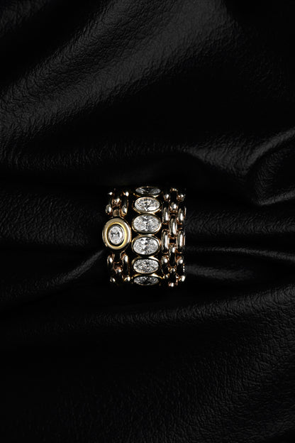 Margot Diamond Chain Ring | 18K White Gold