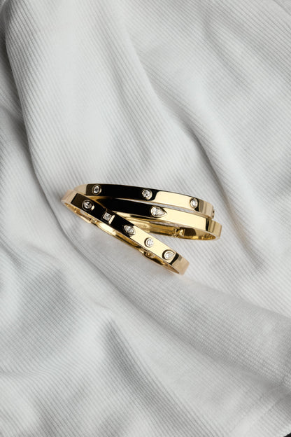 Diamond Tallows Bangle | White Gold