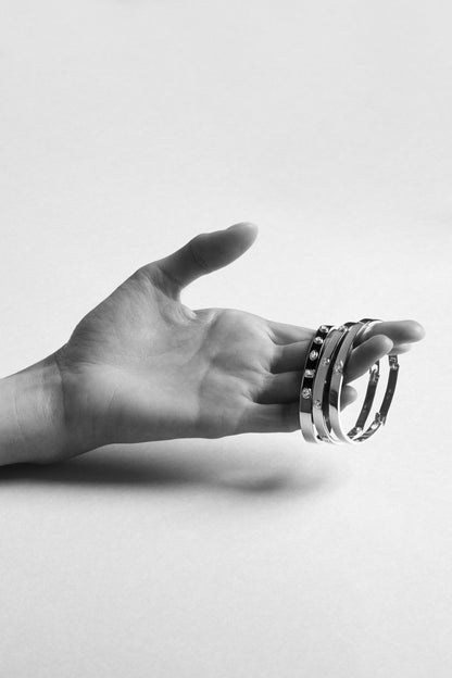 Diamond Tallows Bangle | White Gold