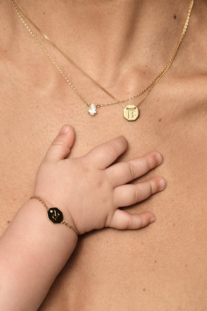 Baby Letter Bracelet | 9K White Gold