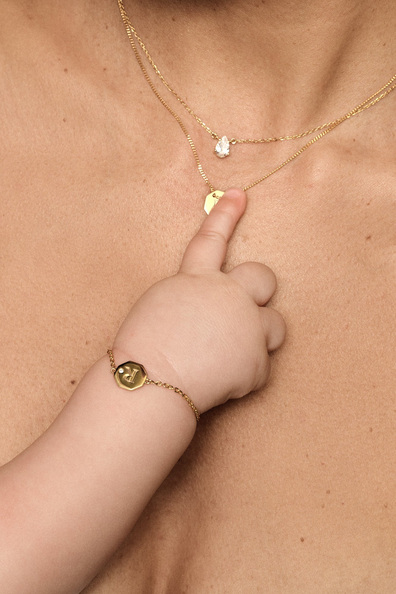 Baby Letter Bracelet | 9K Rose Gold