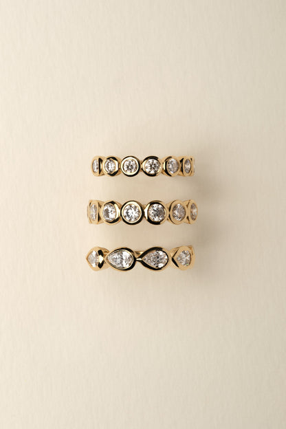 Round Diamond Bezel Band | 18K Yellow Gold