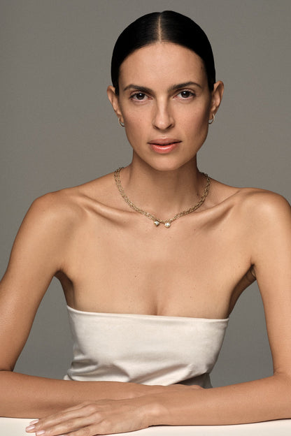 Roma Round Diamond Necklace | White Gold