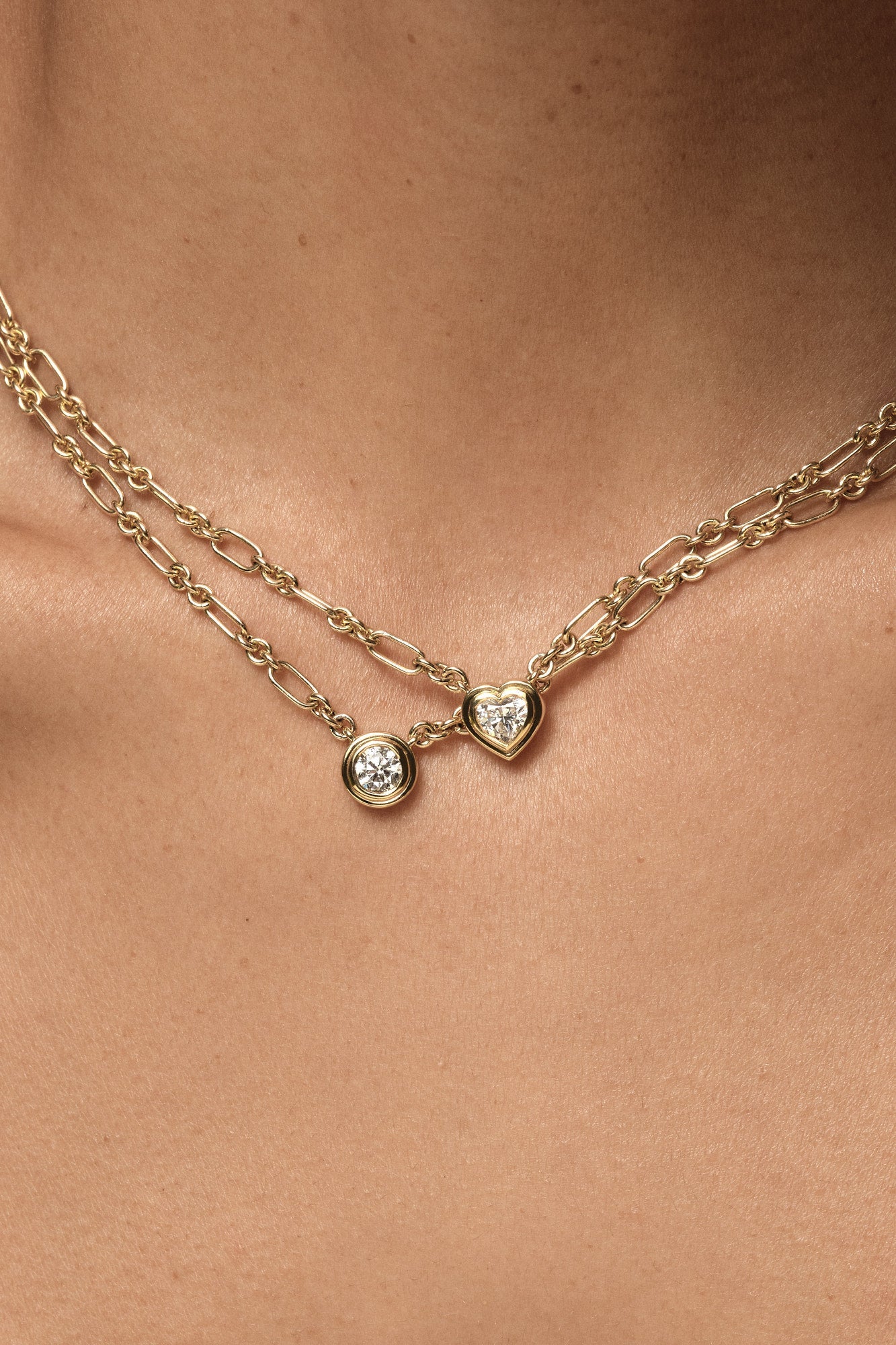 Roma Round Diamond Necklace | White Gold