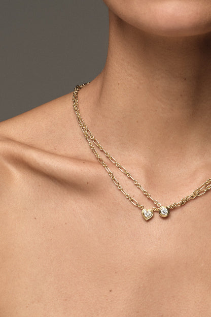 Roma Round Diamond Necklace | White Gold