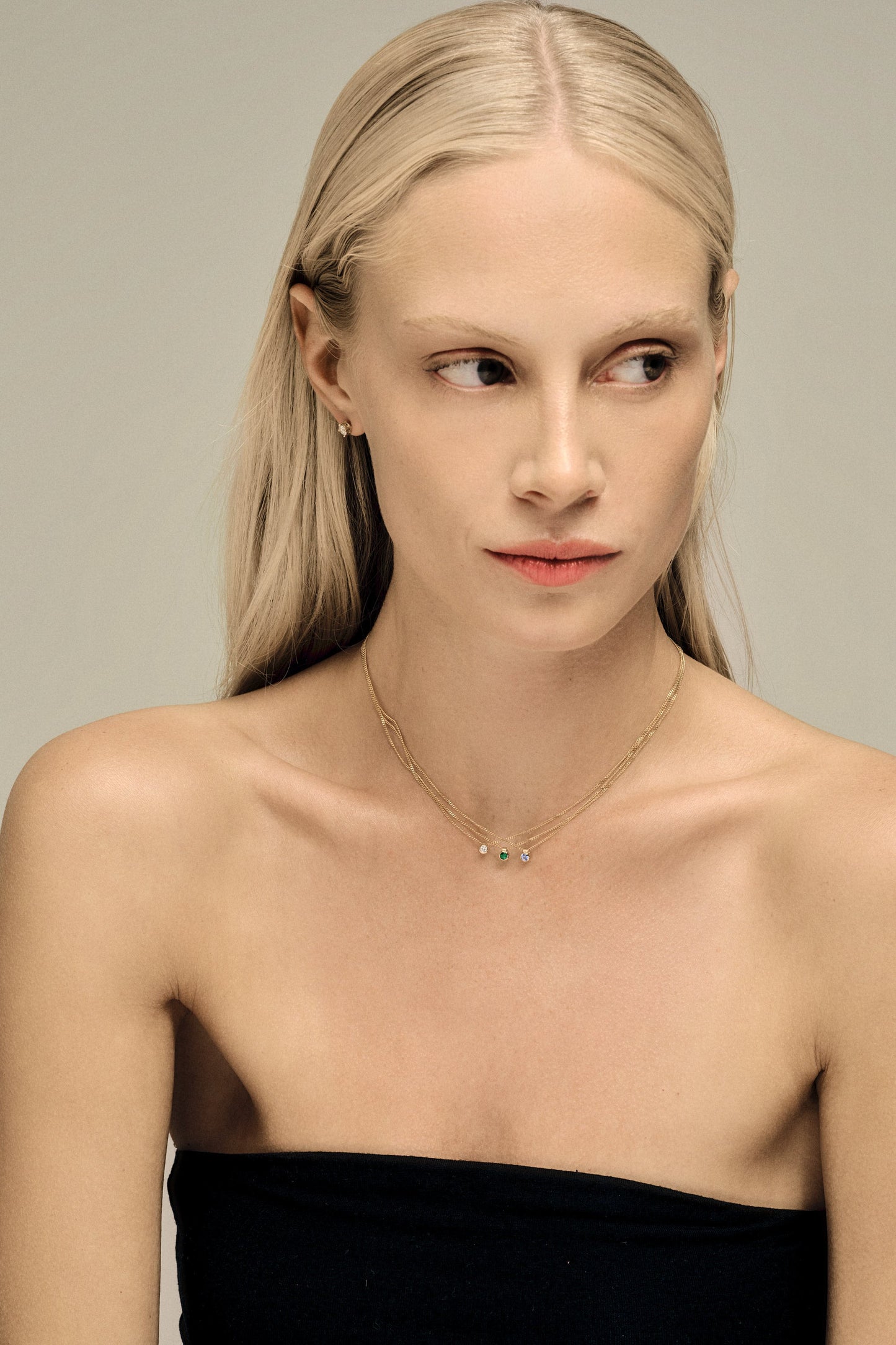 Mini Emerald Necklace | 9K Gold