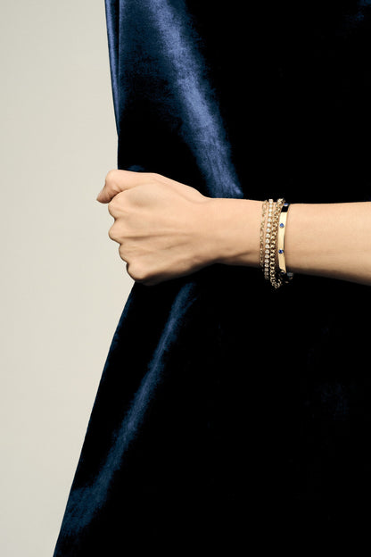 Sapphire Tallows Bangle | Yellow Gold