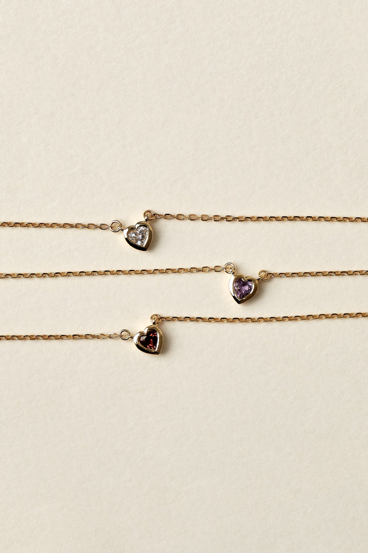 Heart Gemstone Necklace | 9K Yellow Gold