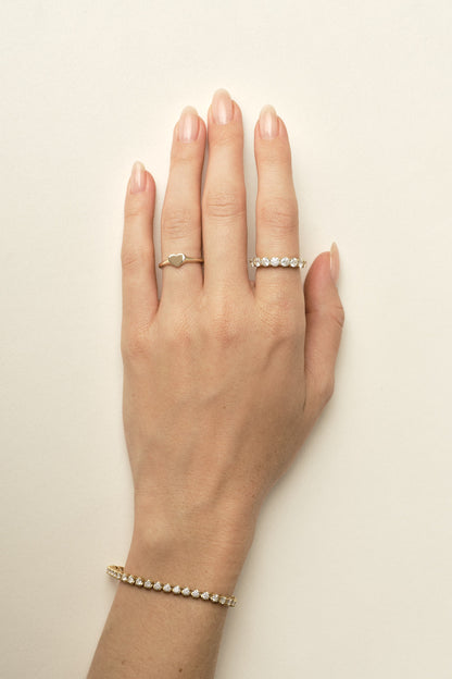 Mini Heart Signet Ring | Yellow Gold