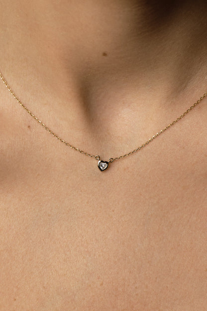 Heart Gemstone Necklace | 9K Yellow Gold