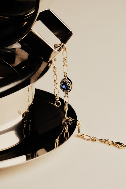 Roma Pear Gemstone Bracelet | White Gold