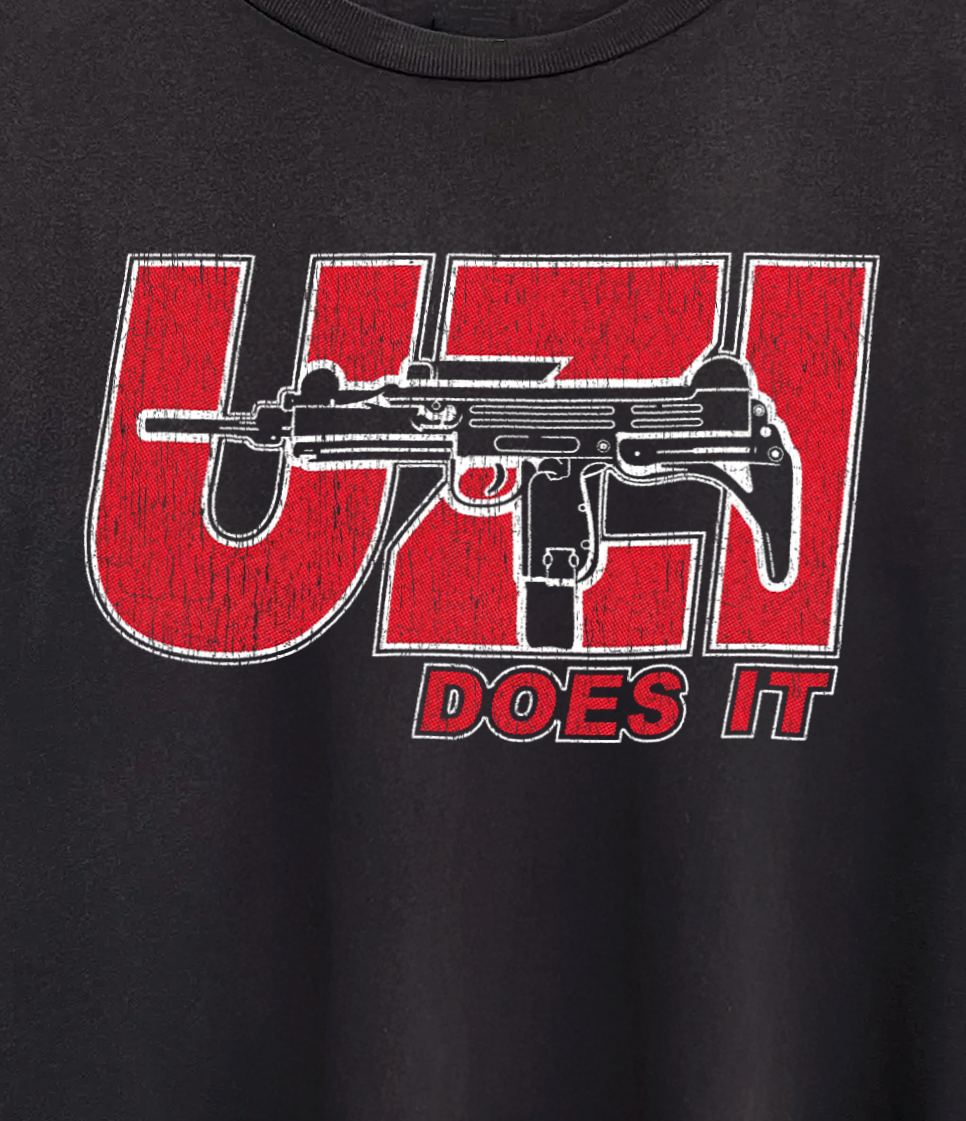 Uzi Does It Washed Black Tee