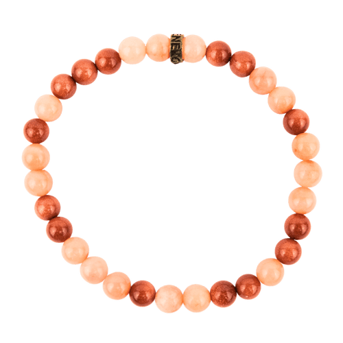 Pink Aventurine with Goldstone Bracelet