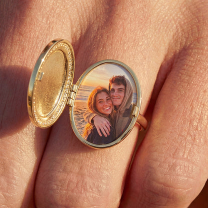 Personalized Oval Locket Ring