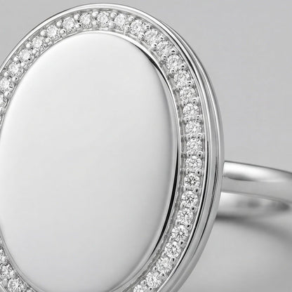 Personalized Oval Locket Ring