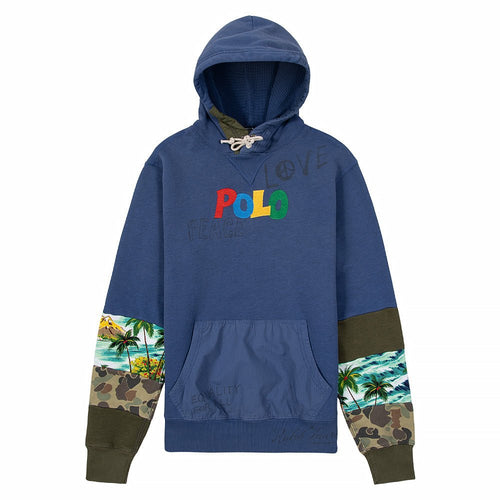Patchwork Fleece Hoodie | Royal Multi