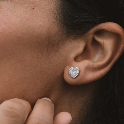 Pavé Heart Earrings