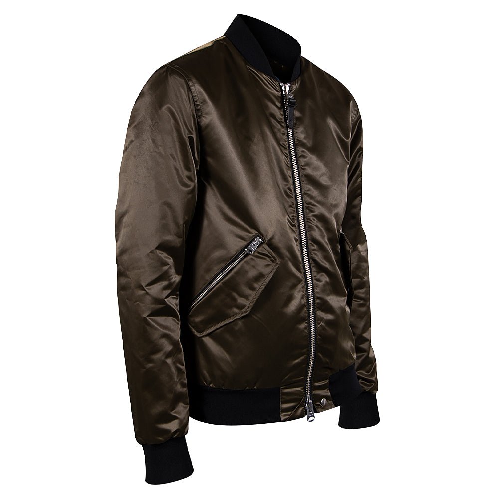 Ragnar Satin Bomber Jacket | Army