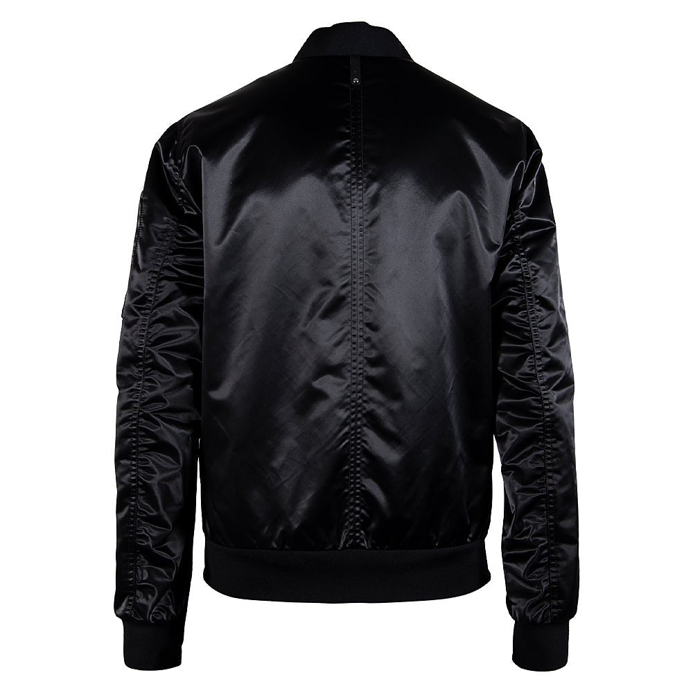 Ragnar Satin Bomber Jacket | Black