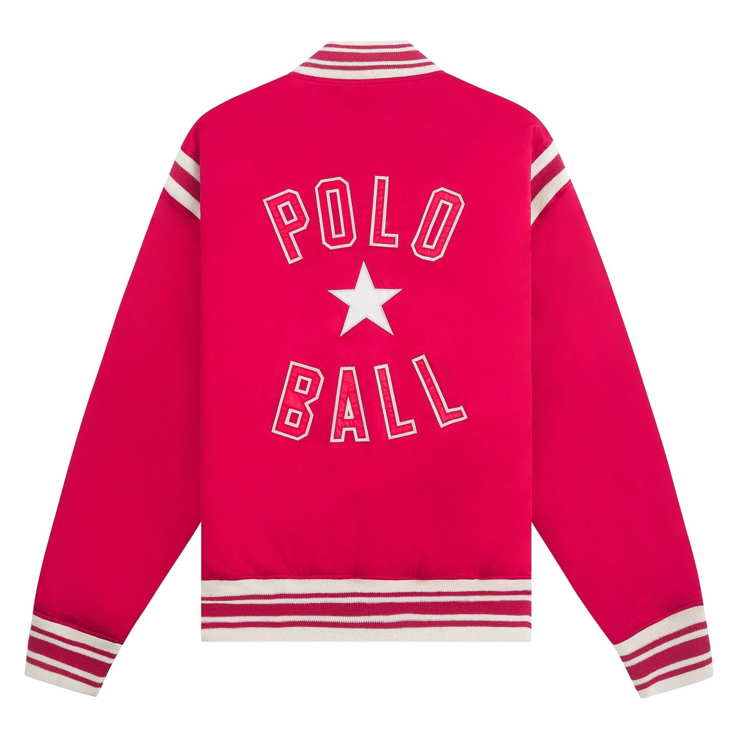 Satin Varsity Jacket | Ralph Red