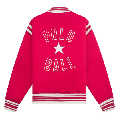Satin Varsity Jacket | Ralph Red