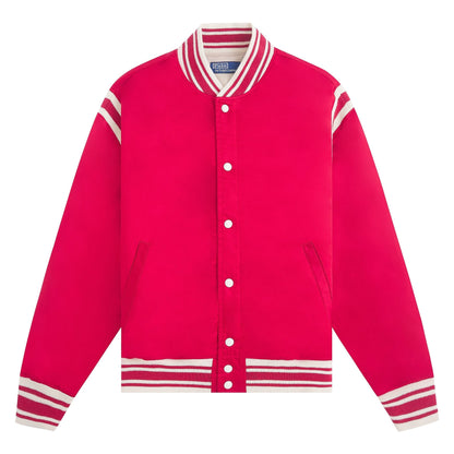 Satin Varsity Jacket | Ralph Red