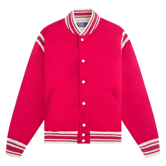 Satin Varsity Jacket | Ralph Red