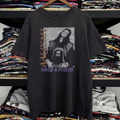Rare Aaliyah Back and Forth Washed Black Tee