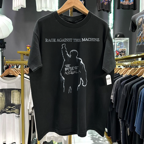 90s Ratm 'The Battle Of Australia' Rare Washed Black T-Shirt
