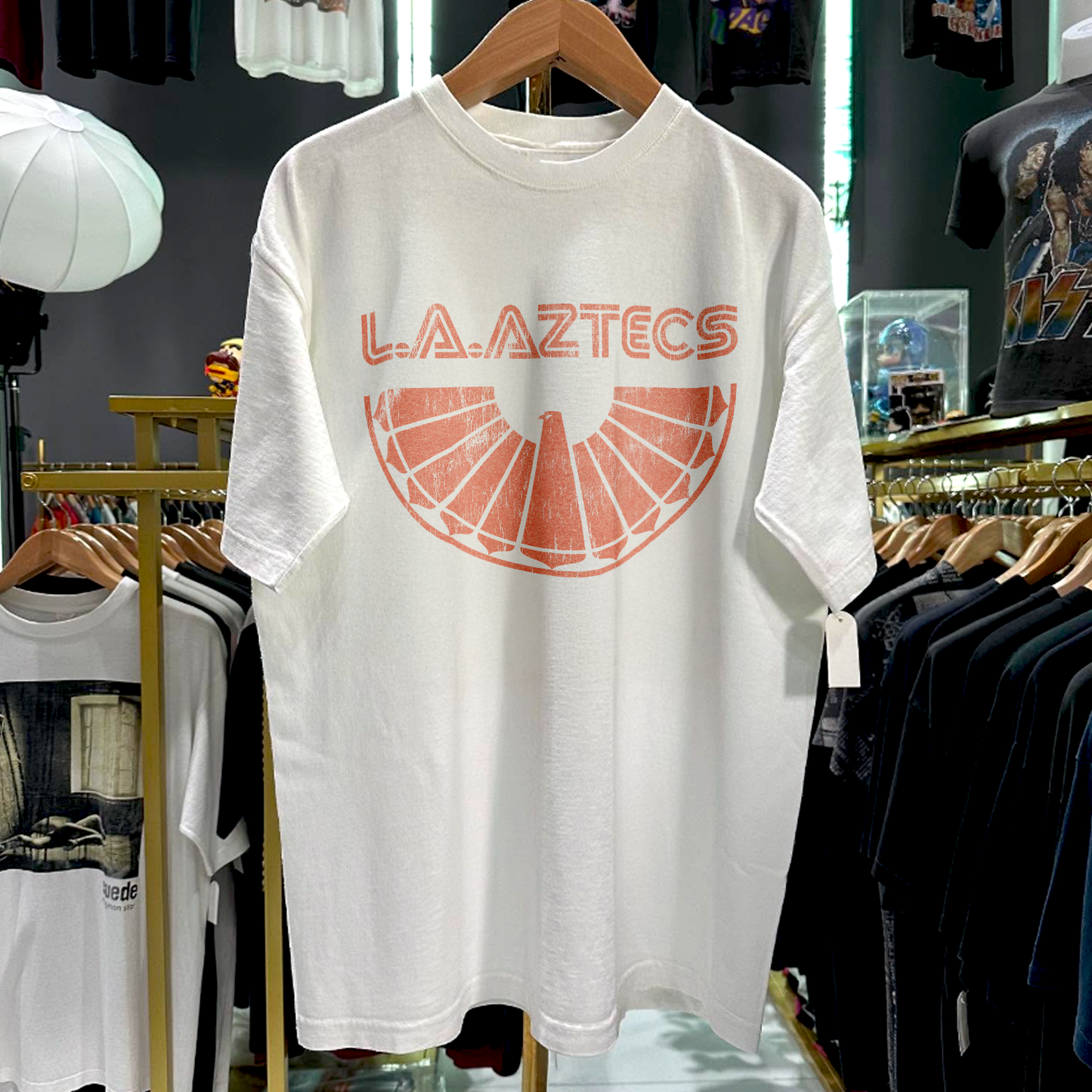 90s La Aztecs Rare Washed White T-Shirt