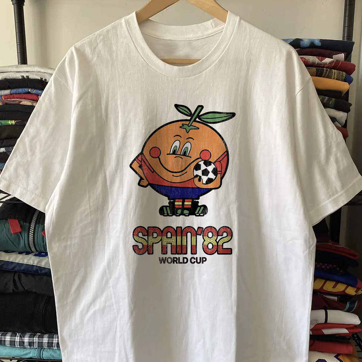 Spain 82 World Cup Washed White Tee