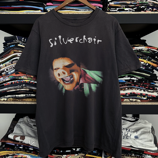 95 Silver Chair Pig Face Tour Tee Washed Black Tee