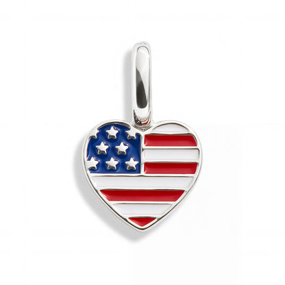 Patriotic Heart Charm