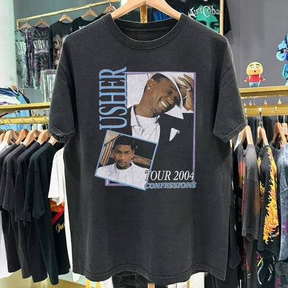Rare 2004 Usher Confessions Tour Washed Black Tee