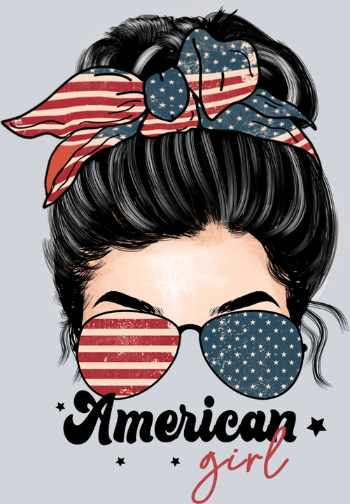 American Girl Messy Bun - STK00221 (DTF Transfers)