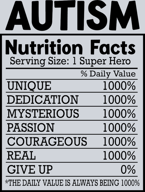 Autism Nutrition Facts - STK00323 (DTF Transfers)