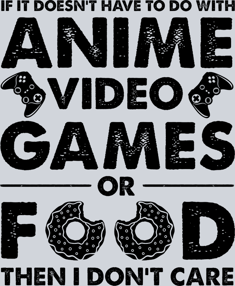 Anime Video Games Food Black - STK00268 (DTF Transfers)