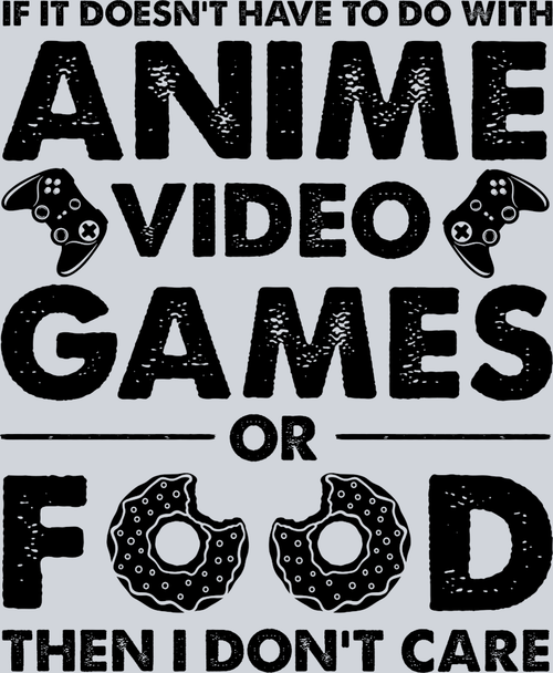Anime Video Games Food Black - STK00268 (DTF Transfers)