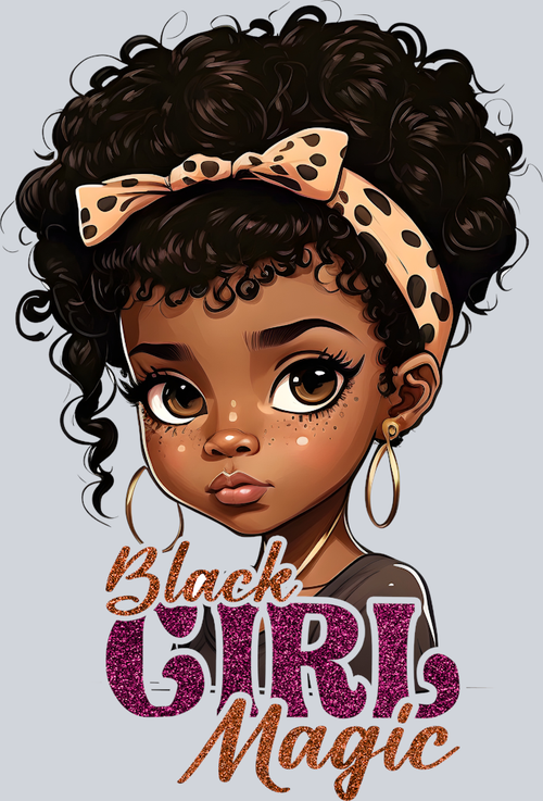 Black Girl Magic Leopard Hair Tie - STK00635 (DTF Transfers)