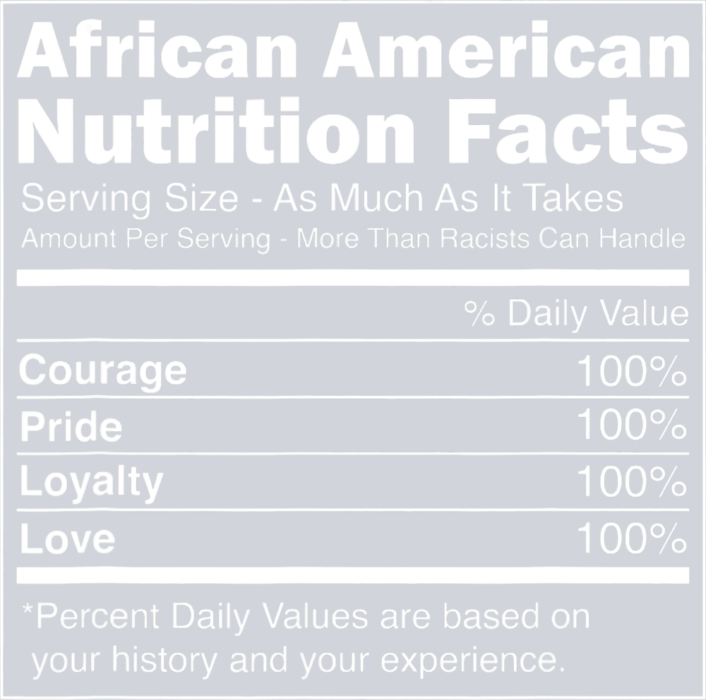 African American Nutrition Facts - STK00070 (DTF Transfers)