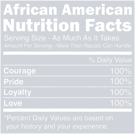 African American Nutrition Facts - STK00070 (DTF Transfers)
