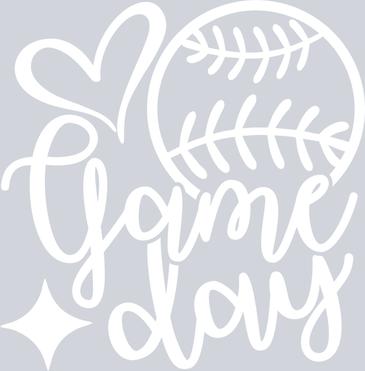 Baseball Game Day - White - STK00403 (DTF Transfers)