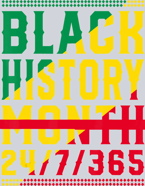 Black History Month 24 7 365 Angle Stripes - STK00773 (DTF Transfers)