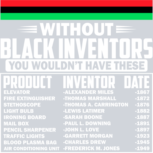 Black History Inventors White - STK00697 (DTF Transfers)