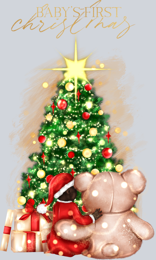 Babys First Christmas Dark Brown - STK00366 (DTF Transfers)