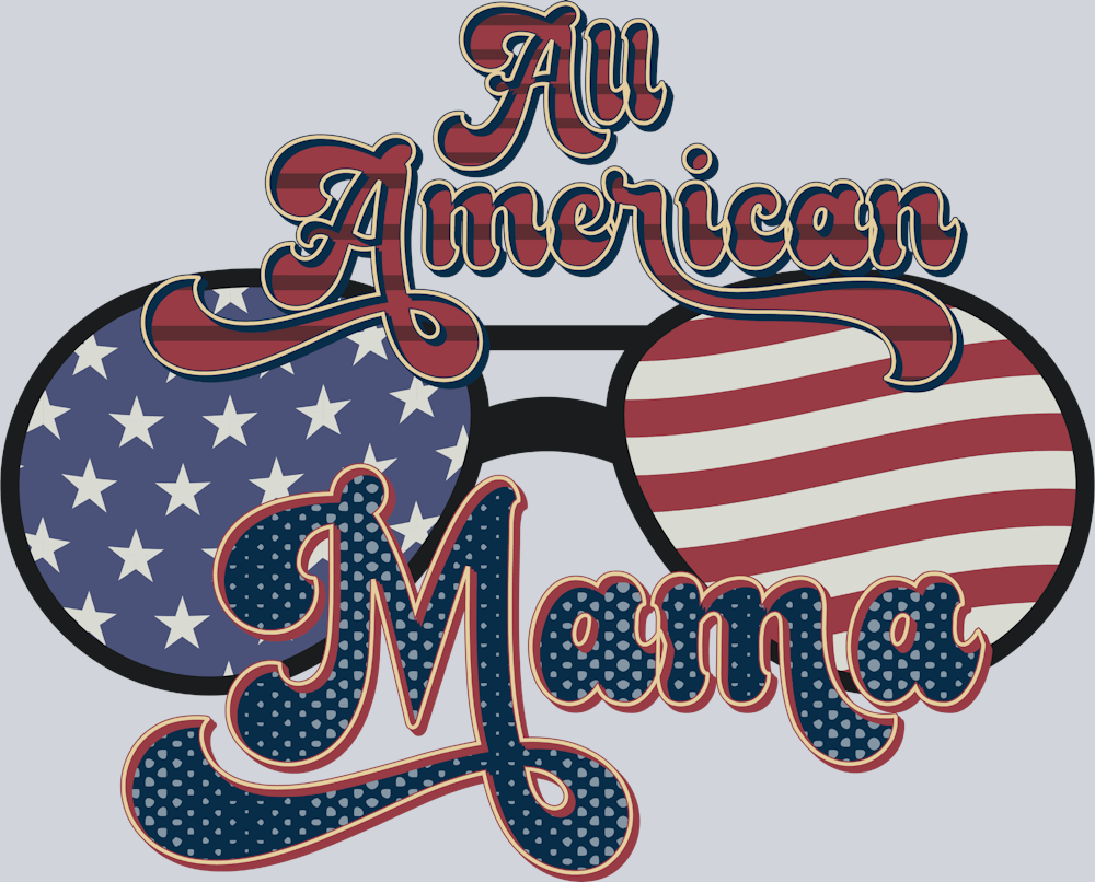 All American Mama Glasses - STK00103 (DTF Transfers)