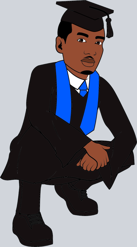Black Man Graduation Short - STK00869 (DTF Transfers)