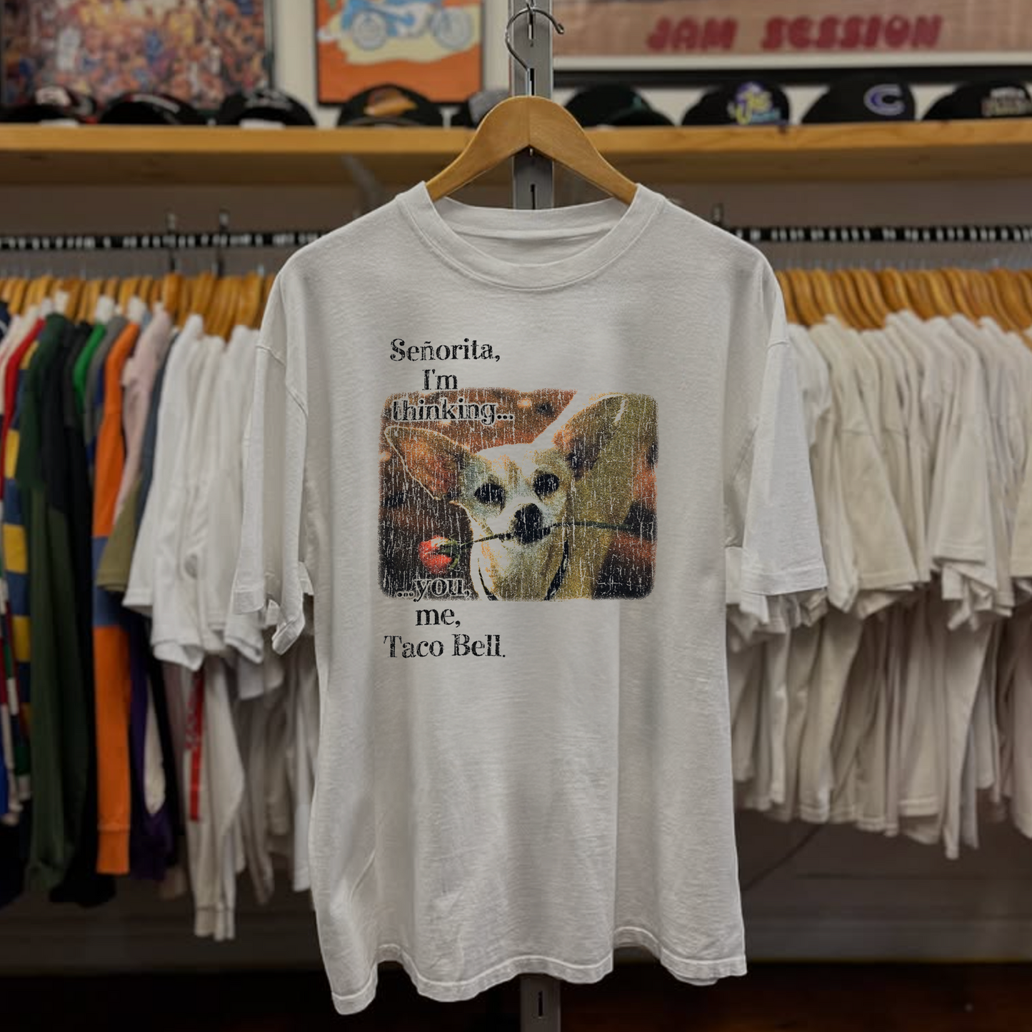 T Bell Valentines Date Washed White Tee